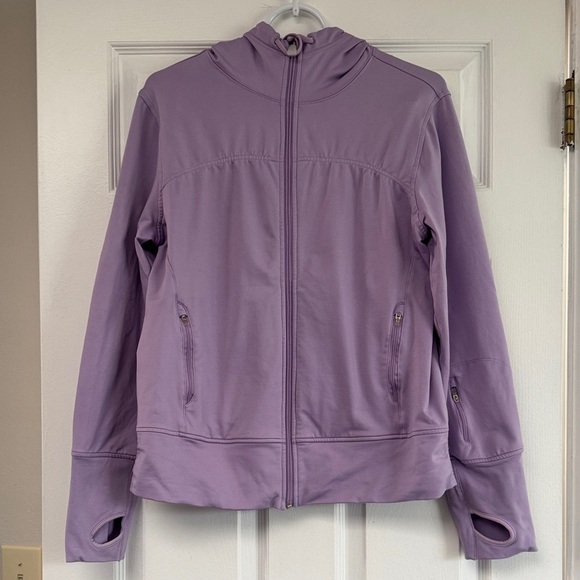 ALO Yoga Jackets & Blazers - Women's ALO Purple Yoga Jacket size Large Hooded Full Zip Coolfit